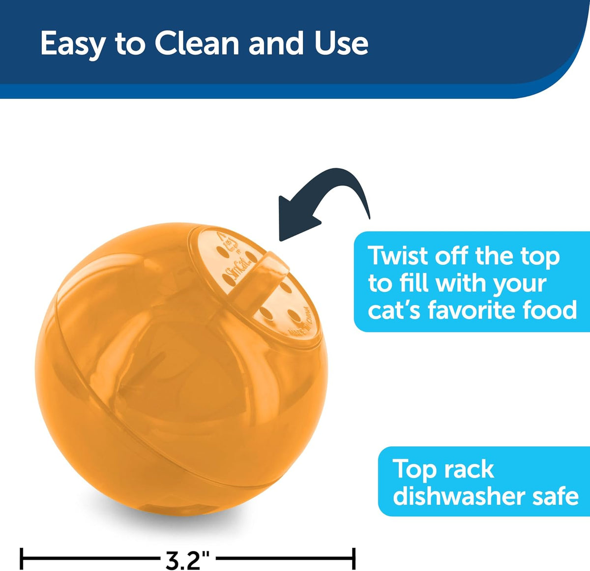 PetSafe Slimcat Feeder Ball Cat Toy - Orange / 1 Count (Pack of 1) - image 3