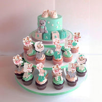 Gyufise 36Pcs Baby Shower Bear Cupcake Toppers Moon Baby Bear Baby - Pink - image 4