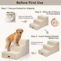 Dog Stairs for Large Dogs 18" H - Beige / 3-Step 18" H - image 3