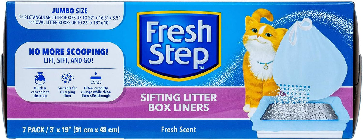 Fresh Step Drawstring Cat Litter Liners, Scented, 2-Pk - Fresh Scent / 7 Count (Pack of 1)