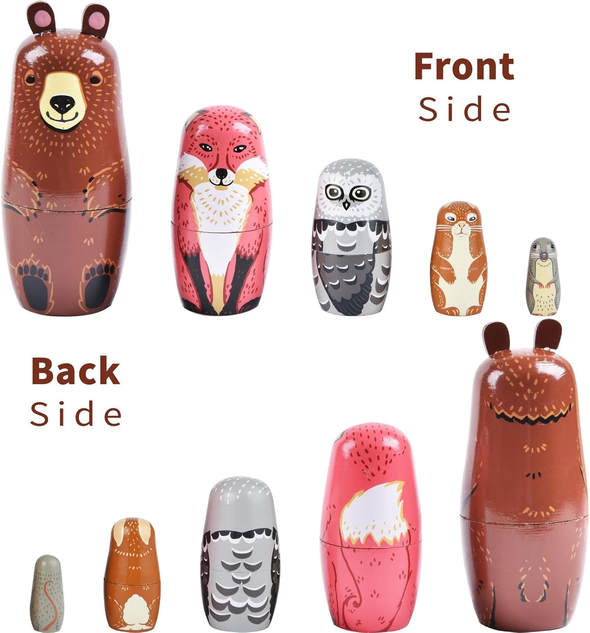 Russian Nesting Dolls, Bear Wooden Stacking Set - Bear - image 3