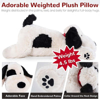 meowtastic Dog Weighted Stuffed Animals, Plush Pillow for Kids – Fun for Kids & Family - Black & White Dog / Medium / Dog - image 2