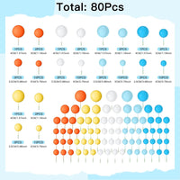 NACHLYNN 80 Pcs Cake Balls Decorations Mini Balloon Cake Topper Balls - Orange Blue White Series - image 2