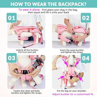 Lukovee Dog Backpack Carrier, Legs Out Easy-fit Dog Front Carrier for Small Medium Dogs, Adjustable Hands Free Dog Chest Carrier for Hiking Cycling (PI,Small)