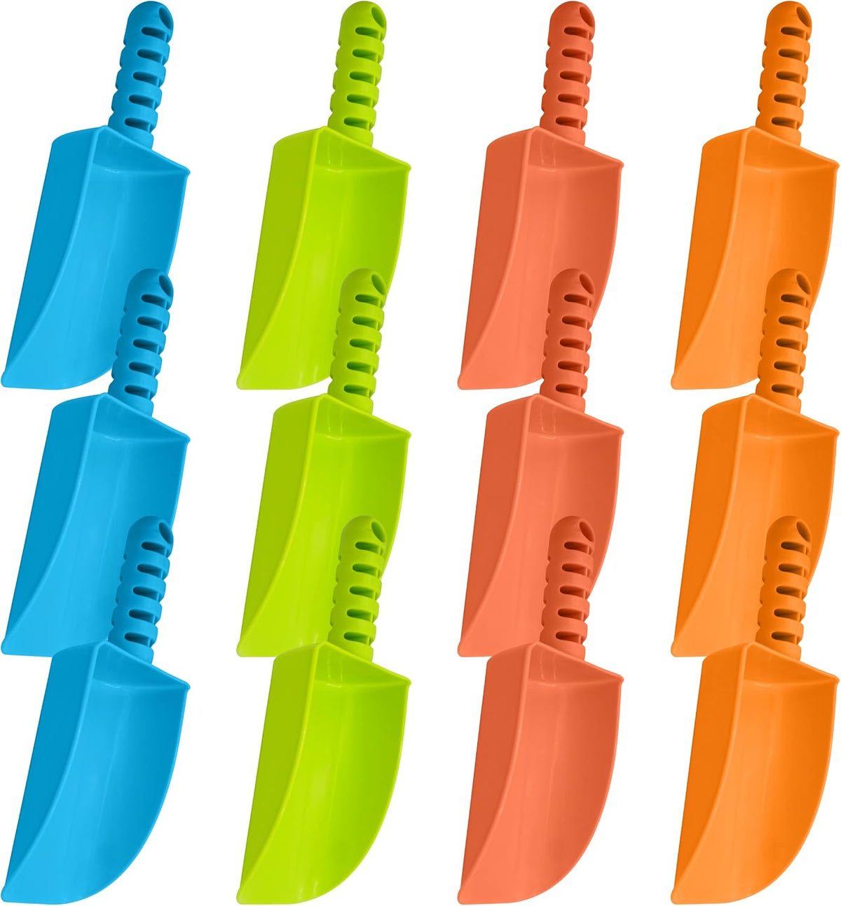 4E's Novelty 12 pack of 8 inch plastic sand shovels for kids in assorted colors
