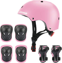 Kids Bike Skateboard Helmet Pad Set - S(18"-20.5"/ 2 -7years) / Pink