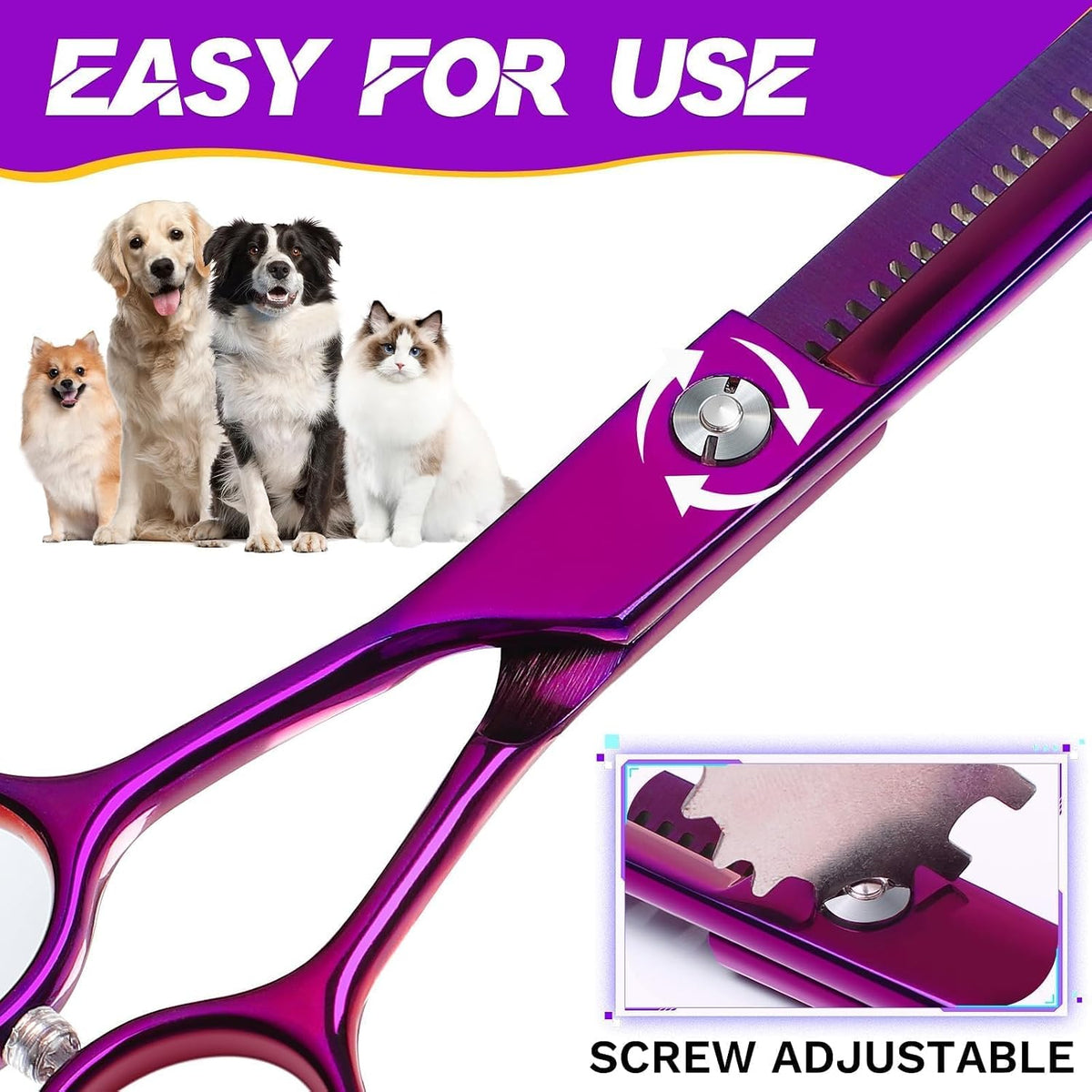 JASON Dog Grooming Thinning Scissors - Purple / 7.04 - image 3