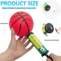 Oleitodh mini basketball set of 40 inflatable 6 inch PVC balls in mixed colors with hand pump - view 4