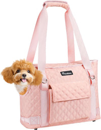 Pawaboo Dog Purse Carrier for Small Dogs with Pocket - B-Pink