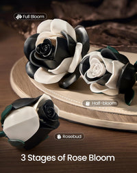 iATOM Black Roses Flower Building Set 3Pack Basket Stuffers Gift - Black White - image 3