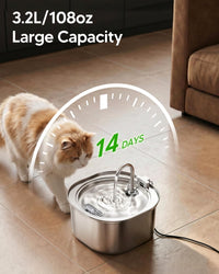 PEKTACO Cat Water Fountain - Cat Fountain + 3Pack Filters - image 4
