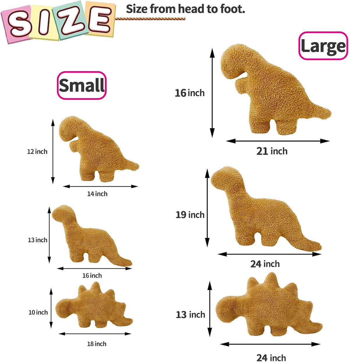 Isaacalyx Dino Nugget Pillow, Dinosaur Theme Party Decorations - Brontosaurus / Large - image 3