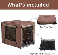 DONORO Dog Crates for Small Size Dogs Indoor Double Door Dog Kennels - Brown / 24.0"L x 18.0"W x 20.0"H - image 2