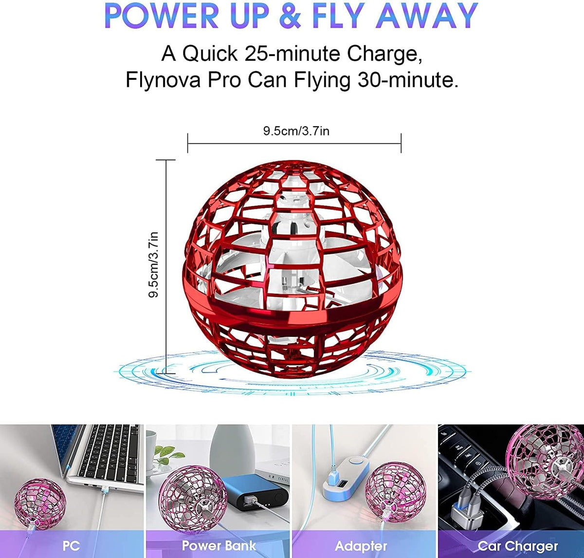 ATHLERIA Magic Flying Orb Ball, Boomerang Hover Balls - Flying Ball Only / Red - image 3