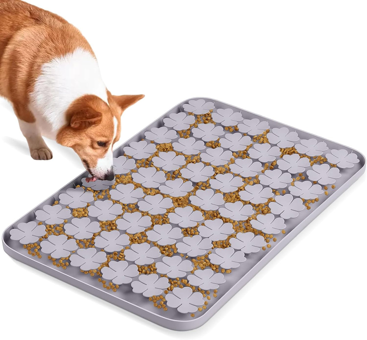 Silicone Snuffle Mat for Dogs 23.6"x 15.7" Large Slow Feeder Mat - Grey:23.6"x15.7"