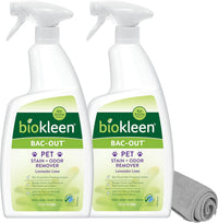 Biokleen Bac-Out Pet Urine Odor Eliminator, Enzymatic, Natural - 2 Pack + Towel