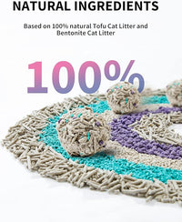 PETKIT Mixed Cat Litter Fast Clumping,Flushable,Ultra Absorbent, 100% Natural Ingredients Litter,Water Dissolvable,Really Dust-Free,Low Tracking Bentonite Tofu Litter ( 7.9 lb×4 Bags)