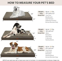 WNPETHOME Orthopedic Giant Dog Beds Large Sized Dog, Waterproof Extra Large Dogs Bed with Removable Washable Cover, Multi-Needle Quilting Dogs Crate Bed