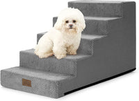 COZY KISS Dog Stairs for Small Dogs - Slope-Grey / 5 / 17.7x29.5x17.7 inch