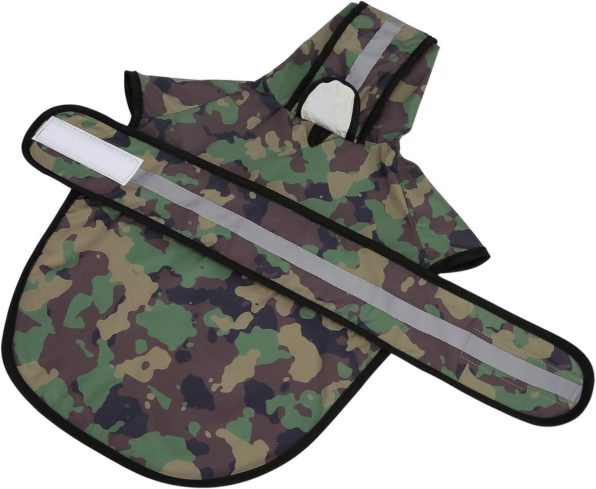 HDE Dog Raincoat with Hood & Leash Hole S-XL Dog Rain Jacket Ducks L – Essentials for Dogs - Large / Green Camo - image 3