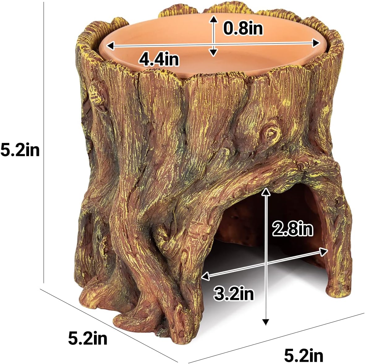 REPTIZOO Reptile Hide Cave Resin Moisture Keeping Reptile Cave - image 3