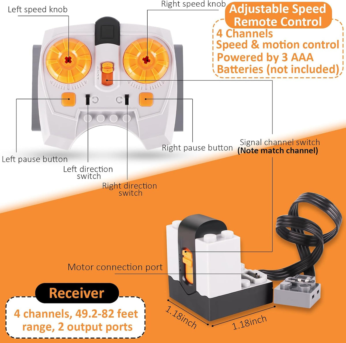 WEERSHUN 9-in-1 Motor Kit Compatible with Most Stud Building Blocks - image 4