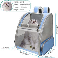 Texsens Innovative Traveler Bubble Backpack Pet Carriers for Cats - Blue - image 2