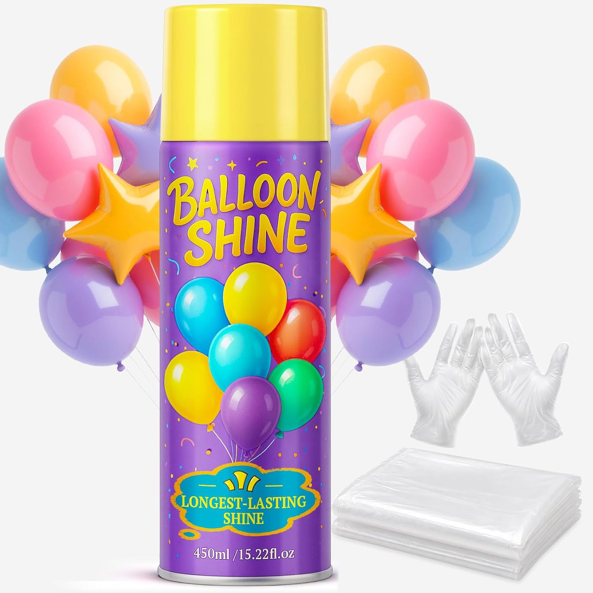 Balloon Shine Spray for Party : 15 oz Balloons Spray Silicone – Fun for Kids & Family - 1 Pack Set