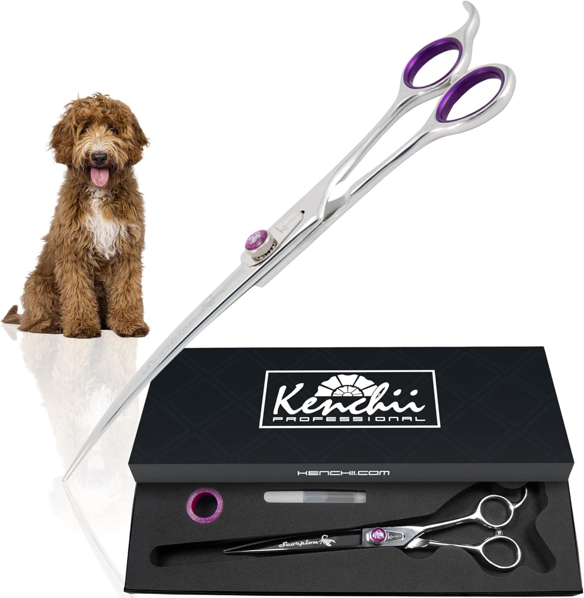 Kenchii Scorpion Dog Grooming Scissors 7in Curved - 8" Curved