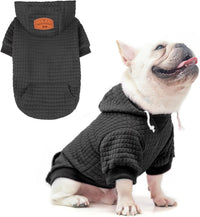 Small Dog Hoodie,Warm Winter Dog Sweater with Pocket & Leash Hole – Essentials for Dogs - Black / S/M (Back: 14",Chest: 19", Neck: 12")
