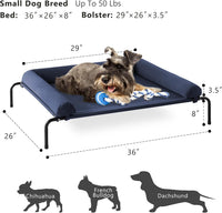 WESTERN HOME Cooling Elevated Dog Bed for Large Dogs - 36.0"L x 26.0"W x 8.0"Th / Dark Blue - image 2