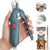 2-in-1 Cat & Dog Nail Clippers with Grinder and Dual LED Lights – Essentials for Dogs - Blue