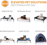 K&H Pet Products Outdoor Elevated Dog Cot, Breathable Cooling Elevated Cot Hammock Pet Bed for Medium Dogs, Washable Mesh Cover, Raised Metal Frame, Collapsible, Portable - Medium 32 X 25 Chocolate