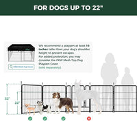 FXW Rollick Unleashed Dog Playpen for Indoor, Yard, RV Camping, 32 inch 32 Panels for Small and Medium Dogs, Black│Patented