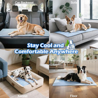 Q-Max>0.4 Dog Cooling Mat, 59''×40'', Blue+Grey - Rectangle-Blue+Grey / XL - image 4