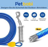 Petbobi Dog Tie Out Cable and Stake - 40 ft (120 lbs) / Blue - image 2