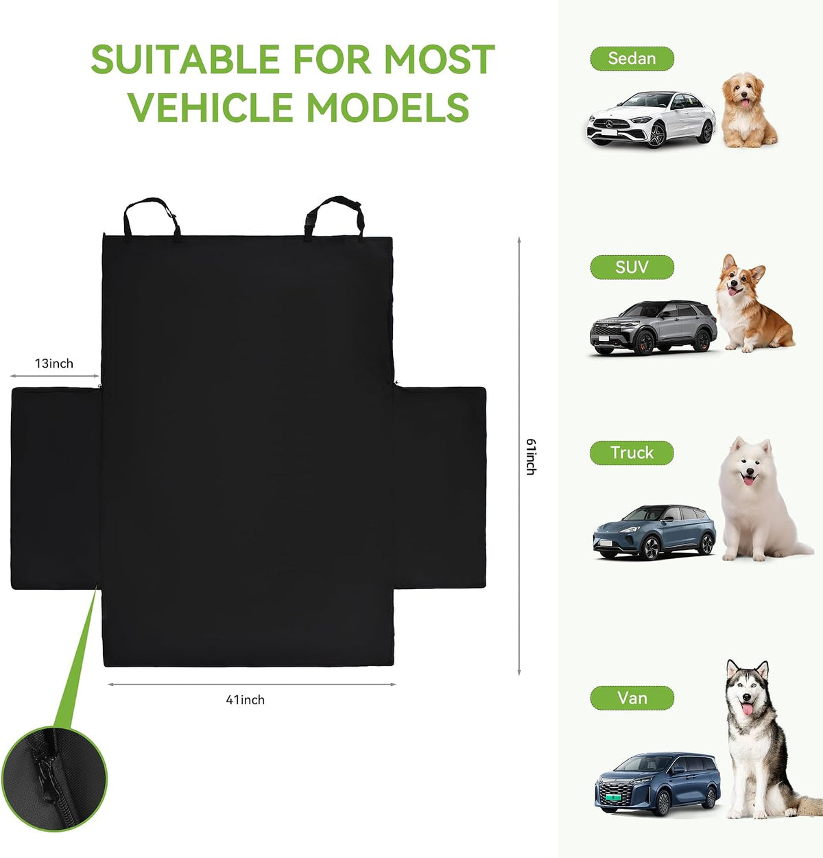 HelloTree SUV Trunk Cargo Liner for Dogs – Essentials for Dogs - Black / 61" x 41" x 13" - image 2