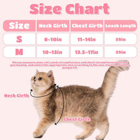 Cat Harness and Leash Set, Escape Proof Adjustable Cat Harness - Pink Rhinestones / Small - image 3