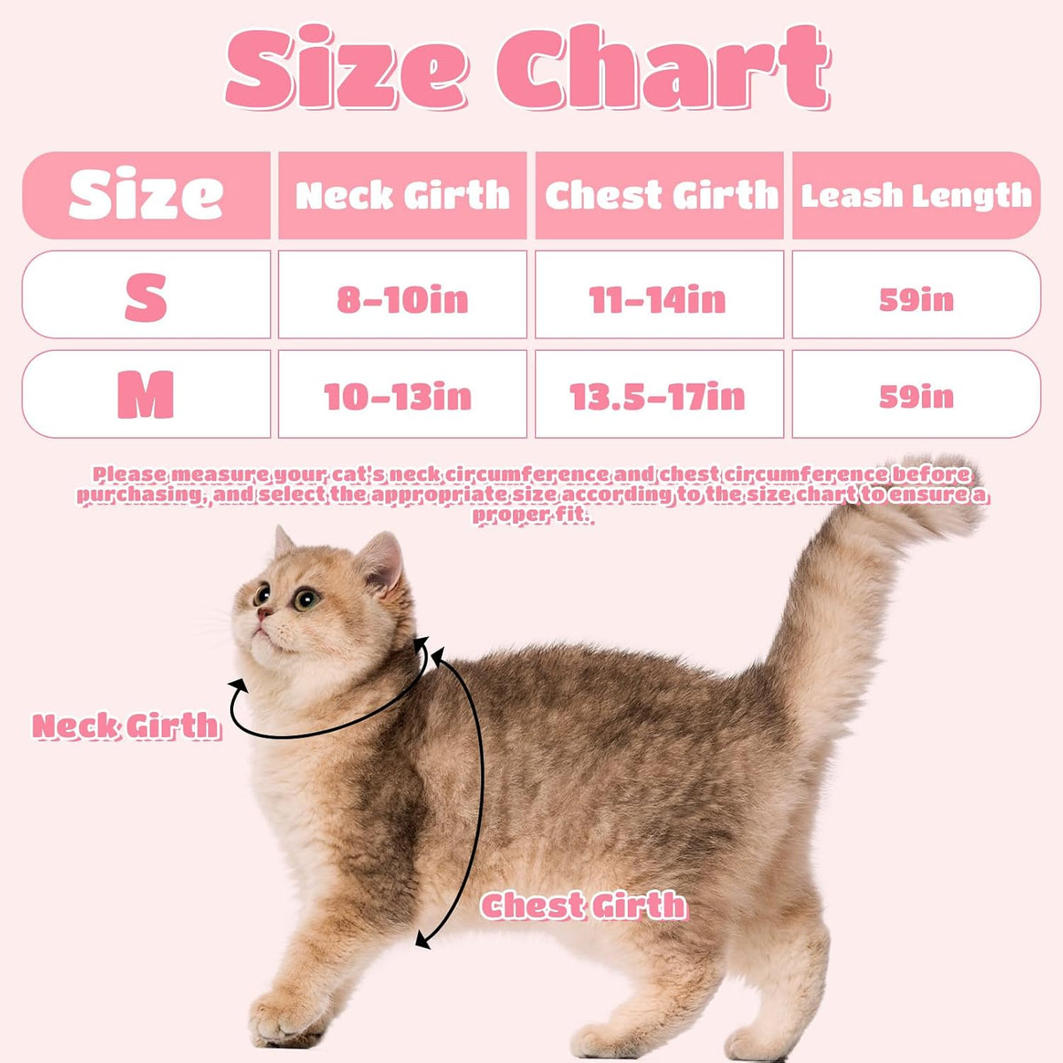 Cat Harness and Leash Set, Escape Proof Adjustable Cat Harness - Pink Rhinestones / Small - image 3