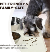 VIVAGLORY Pet Food Mat Flexmat Dog Bowl Mat, S - Ivory / S (18.9 x 11.8in) - image 3