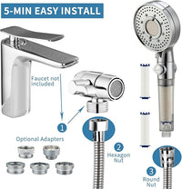 Klleyna Filter Dog Shower-Attachment for Bathtub-Faucet - ON/OFF Shower Head Attaches to Tub Spout, Pet Wash Hose Sink Sprayer (5 Adapters), Bathroom Kitchen Tap Extension for Hair Washing & Baby Bath
