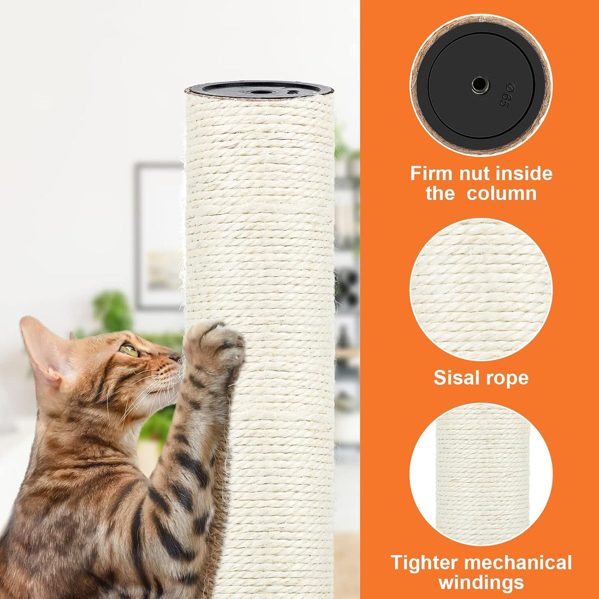 4 PCS M8 Cat Scratching Post Replacement - 40cm / M8+White01 - image 4