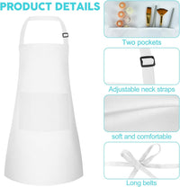 5 Pack Kids Apron Adjustable Children Apron with 2 Pockets Children - White / 10 - image 3
