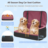 BLVRYVIO Large Dog Car Seat for Medium Sized Dogs Under 55lbs or 2 - Mauve / Large - image 3