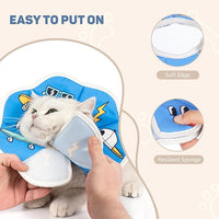 Avont Soft Cat Recovery Cone Collar, Adjustable Lightweight Kitten E-Collar for Small Dogs, Comfortable Neck Donut Stop Licking Scratching After Surgery -Skate(XS)