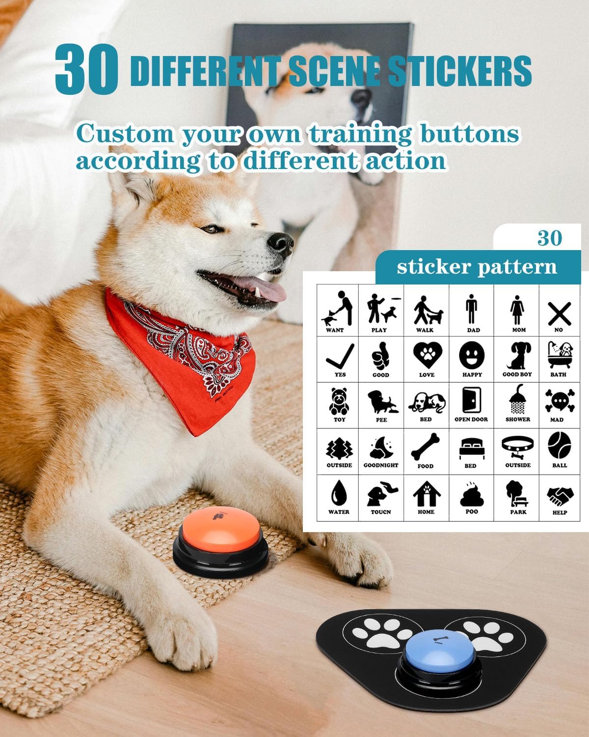 6 Pcs Dog Talking Button Set - 9 Pack‑3 Mat - image 3