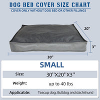 Dog Bed Covers Replacement Washable - 30"L x 20"W x 3"Th / Grey - image 2