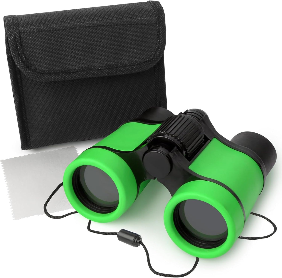 Dr. Anison kids binoculars set in blue with canvas bag and neck strap