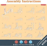 Migargle wooden marble run for kids, 80 piece pine track maze with glass marbles - view 4