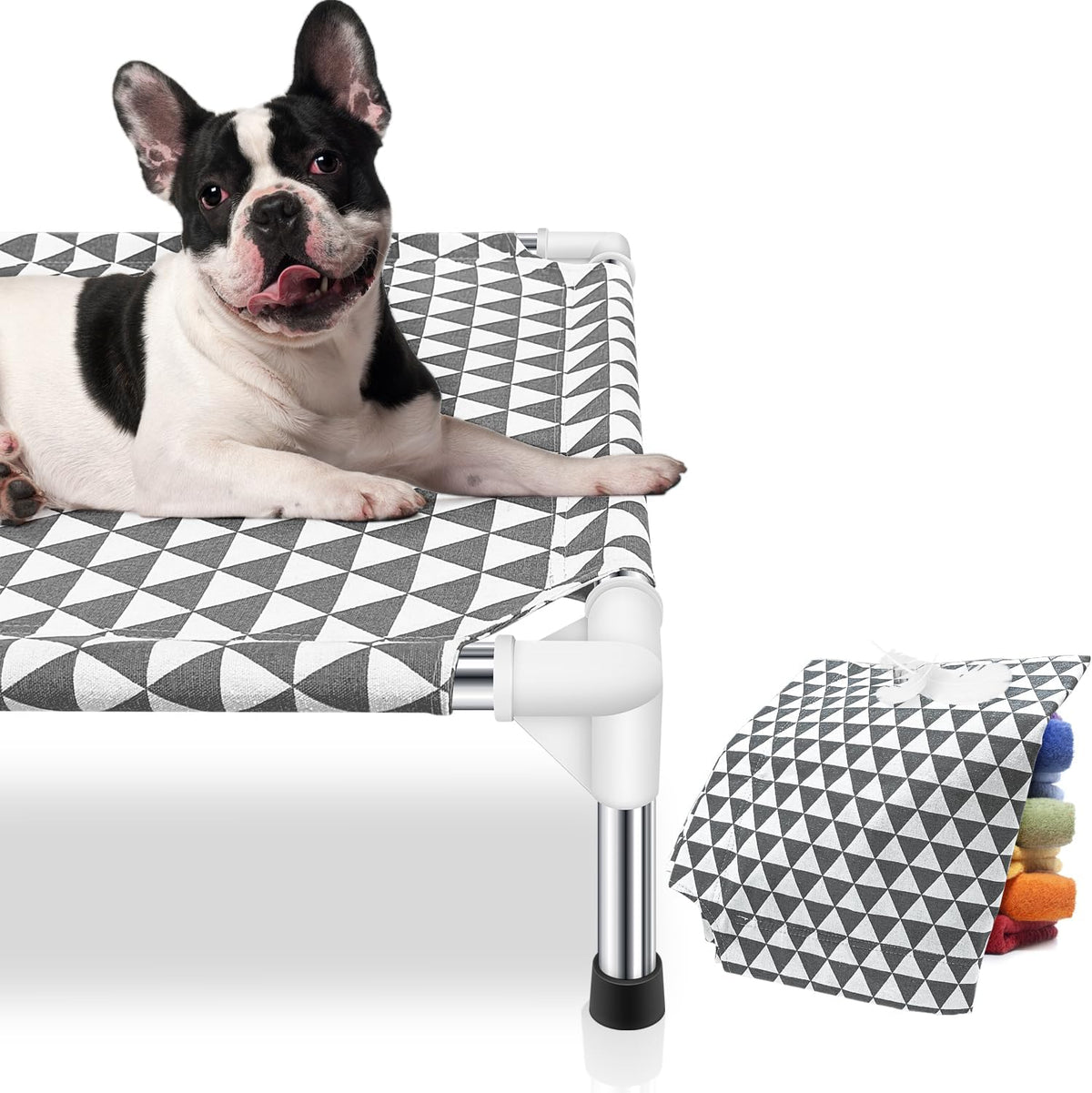 Kuntrust Elevated Outdoor Dog Bed, Medium Size, Cotton Material - Triangle / 4 sided Small - image 2